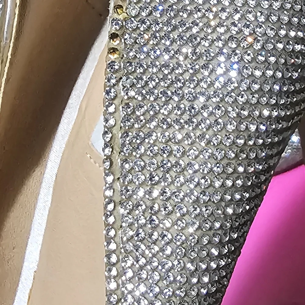 Steve Madden Daisy Crystal Silver Stiletto Heels - Picture 13 of 16